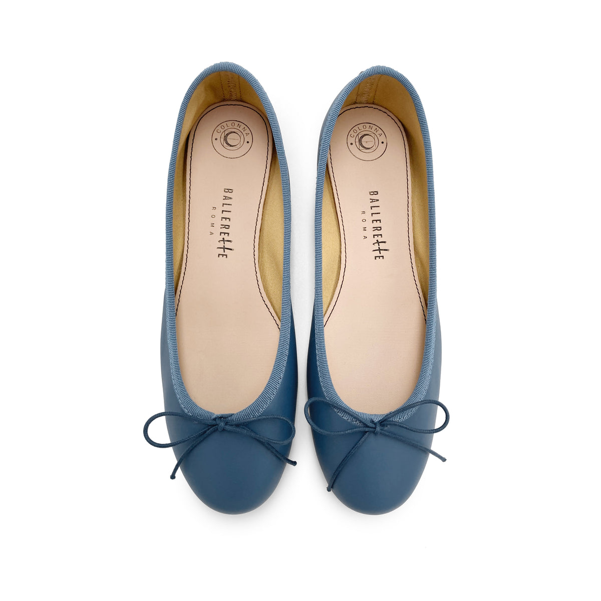 Ballerine in pelle indaco