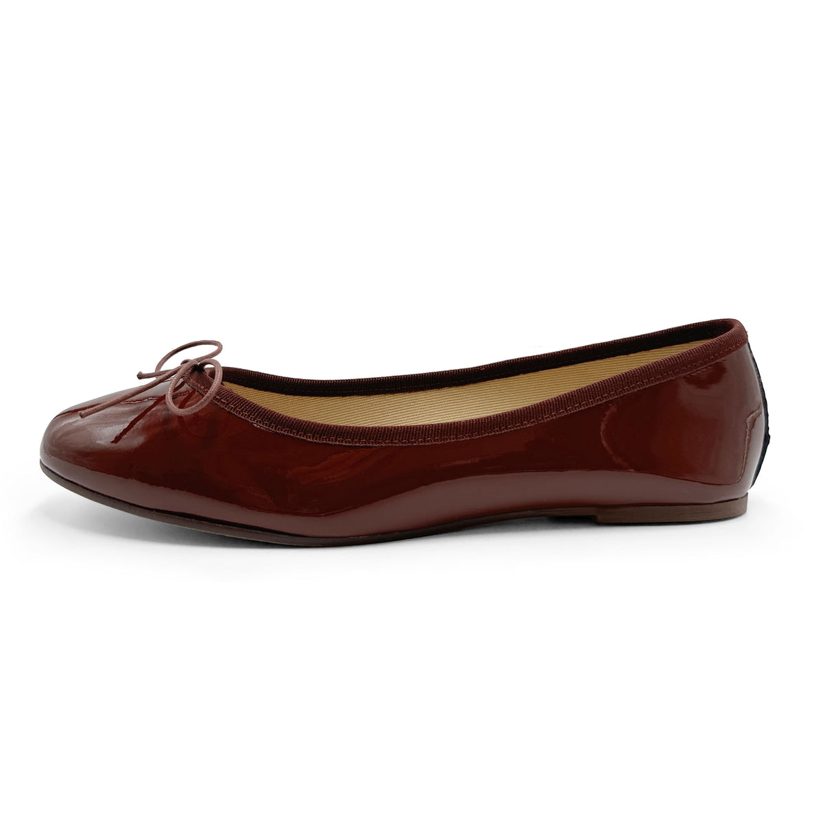 Bordeauxfarben Ballerinas aus Lackleder