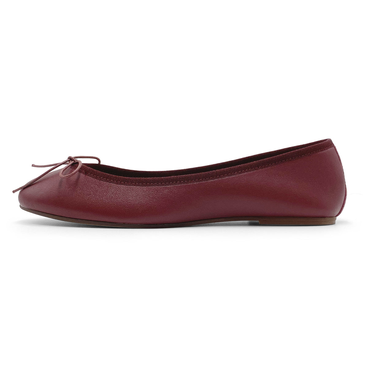 Burgunderrote Lederballerinas