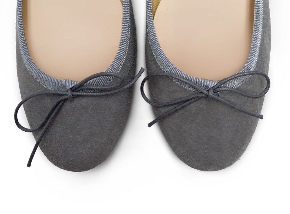 Ballerines en daim gris fumé