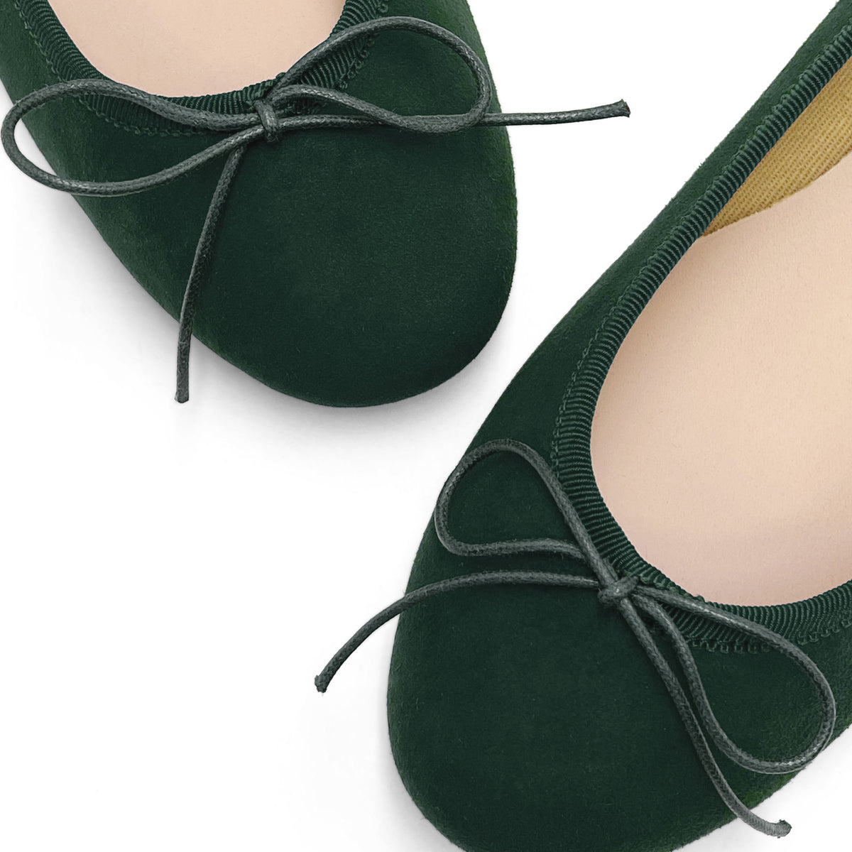 Bailarinas de ante verde botella