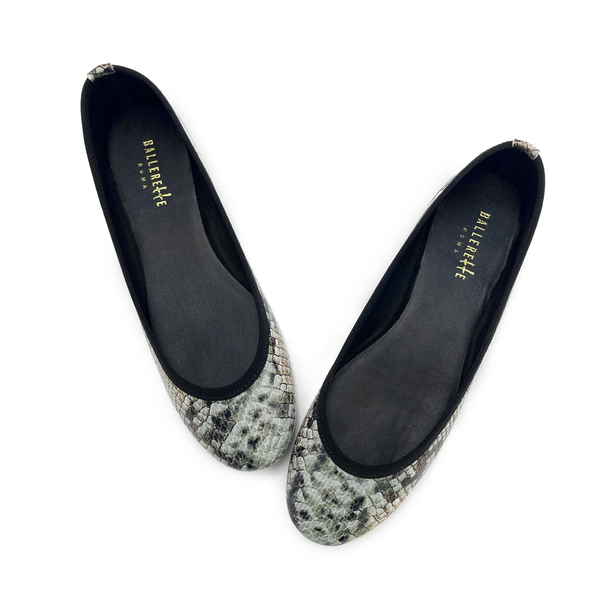 Ballerine animalier pitonate in pelle
