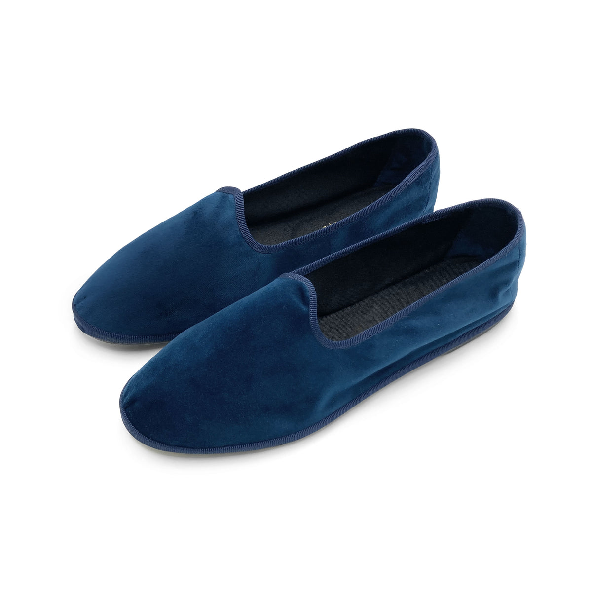 Frioulanes en velours bleu