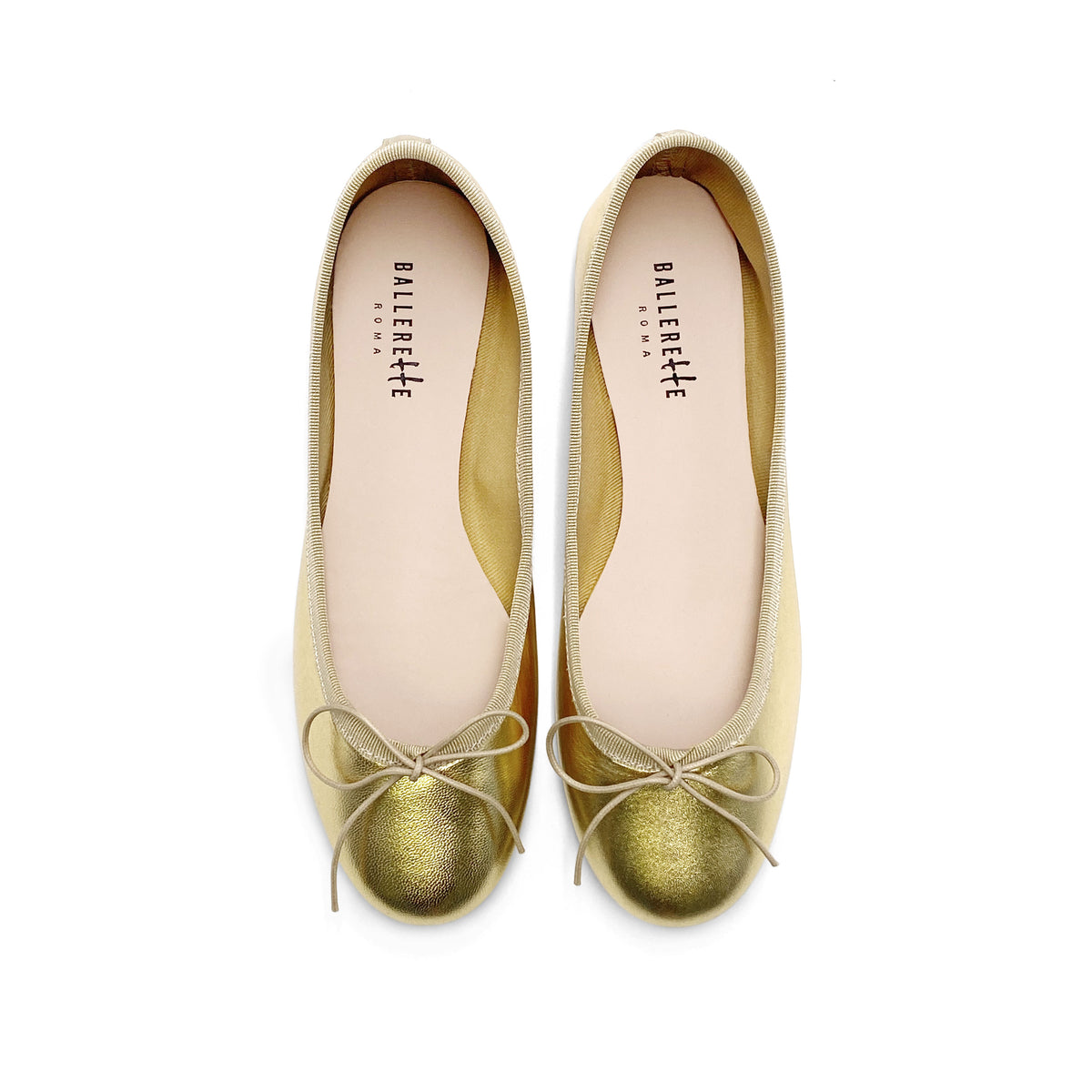Ballerine oro in pelle laminata