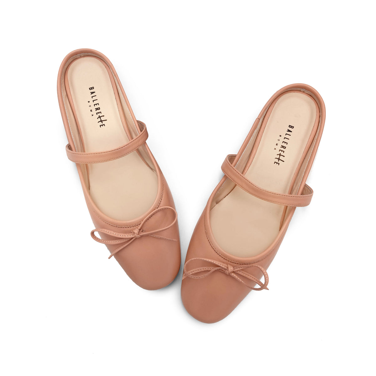 Ballerine sabot rosa con lavorazione a sacchetto