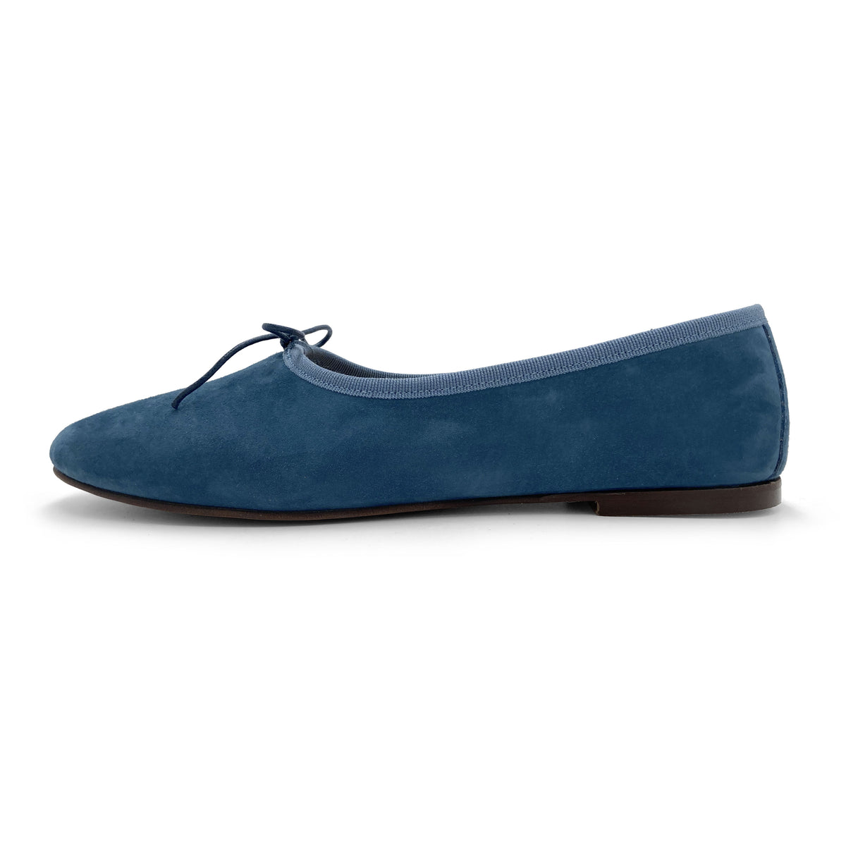 Azurblau "Glove" Ballerinas aus Wildleder