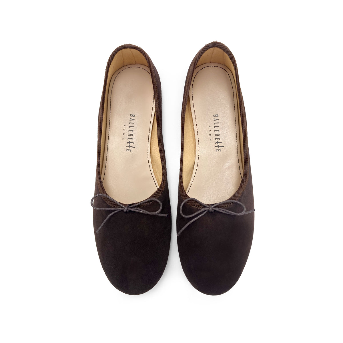 Ballerine "glove shoes" donna marroni testa di moro in camoscio
