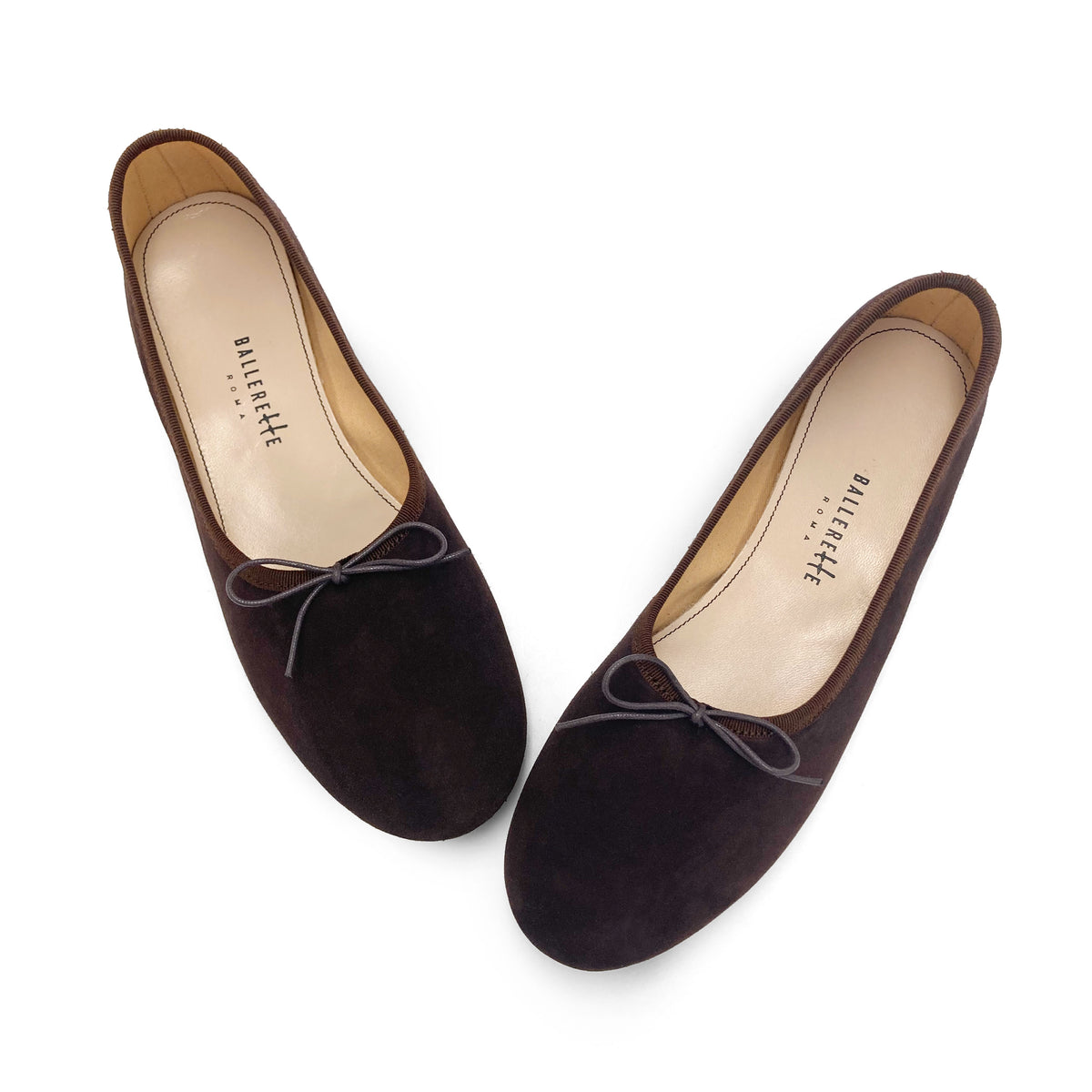 Ballerine "glove shoes" donna marroni testa di moro in camoscio
