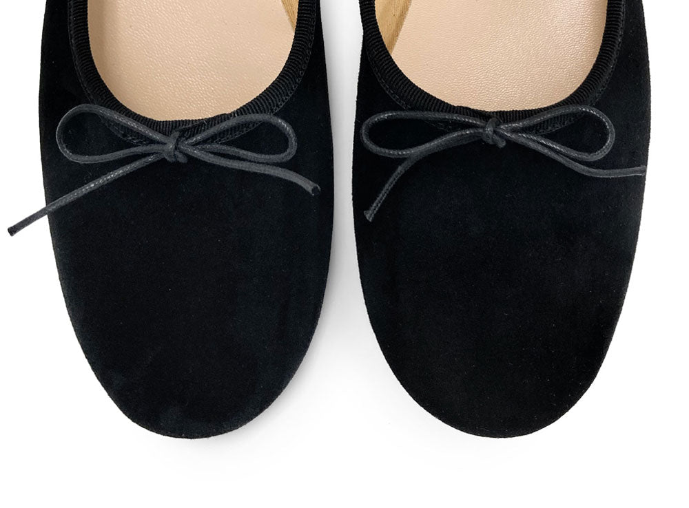 Schwarze "Glove" Ballerinas aus Wildleder