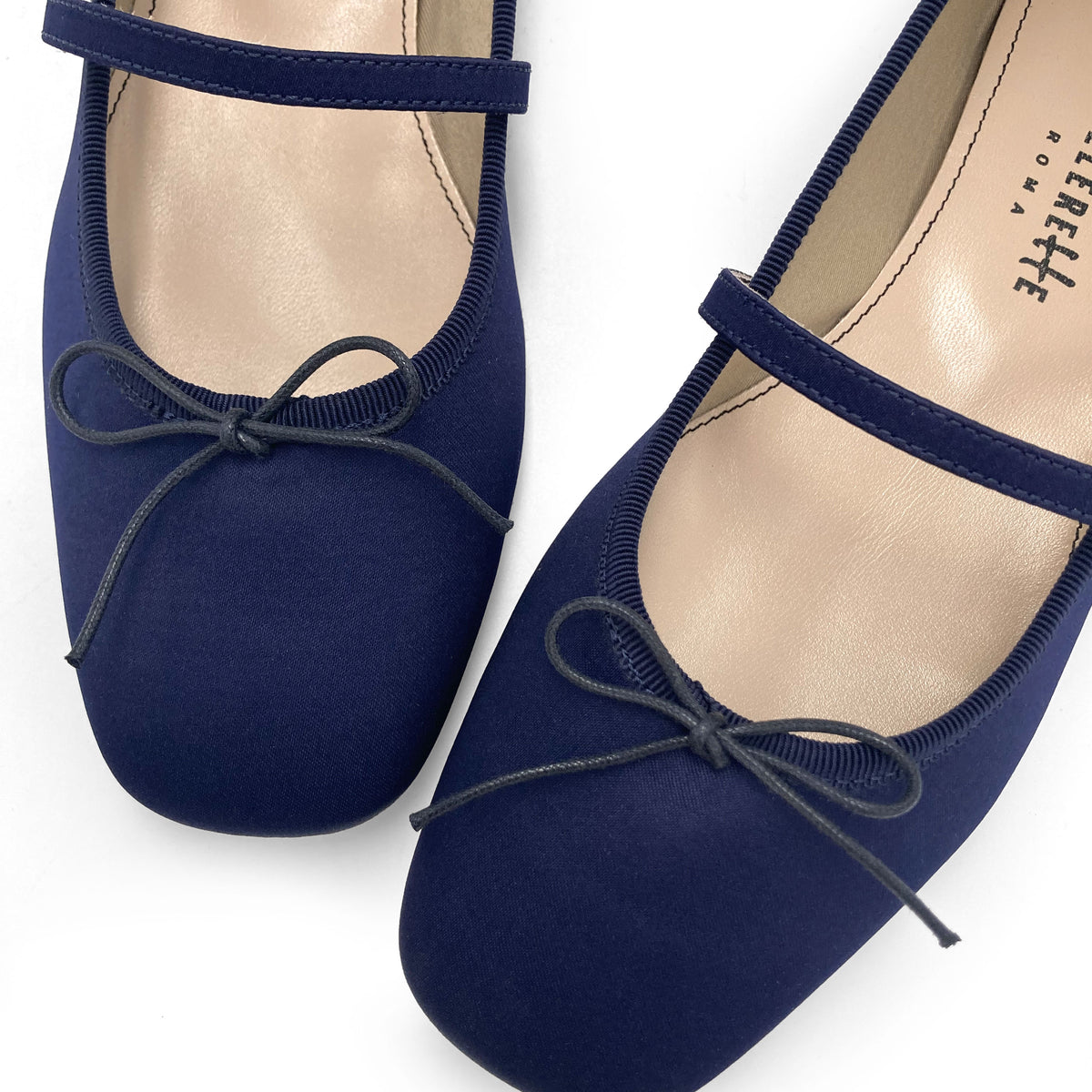 TT GO GREEN Collection - Ballerine Mary Jane blu in raso ECO