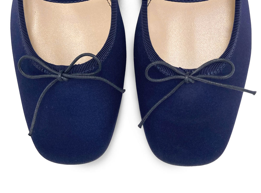 TT GO GREEN Collection - Ballerine Mary Jane blu in raso ECO
