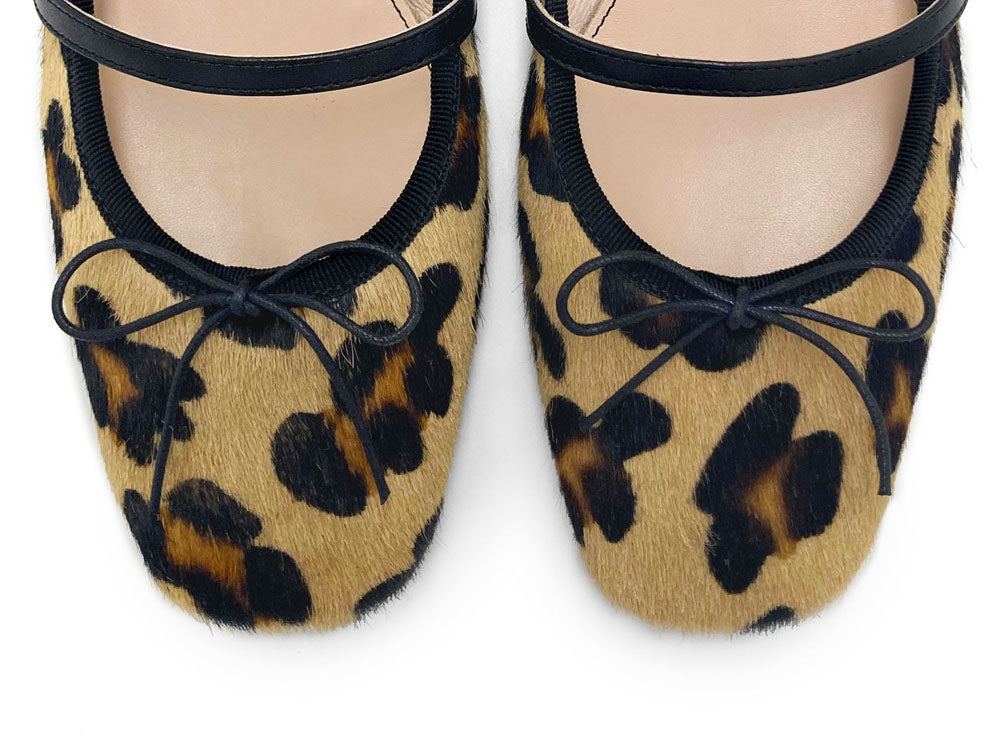 Ballerine Mary Jane in cavallino maculato animalier
