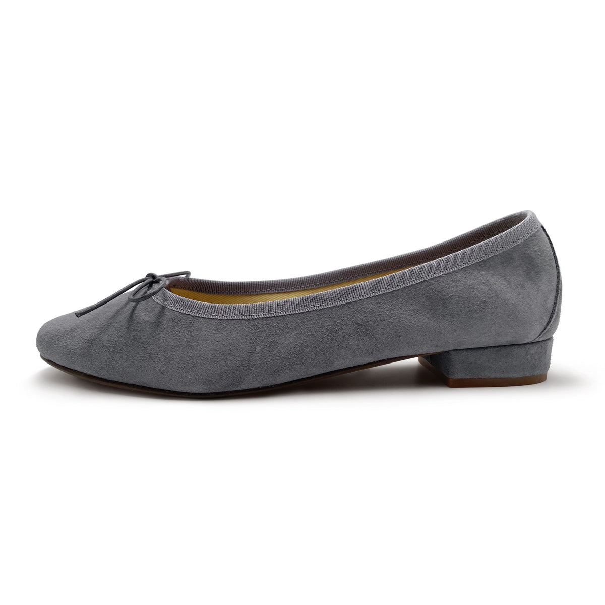 Ballerines en daim gris anthracite à talon