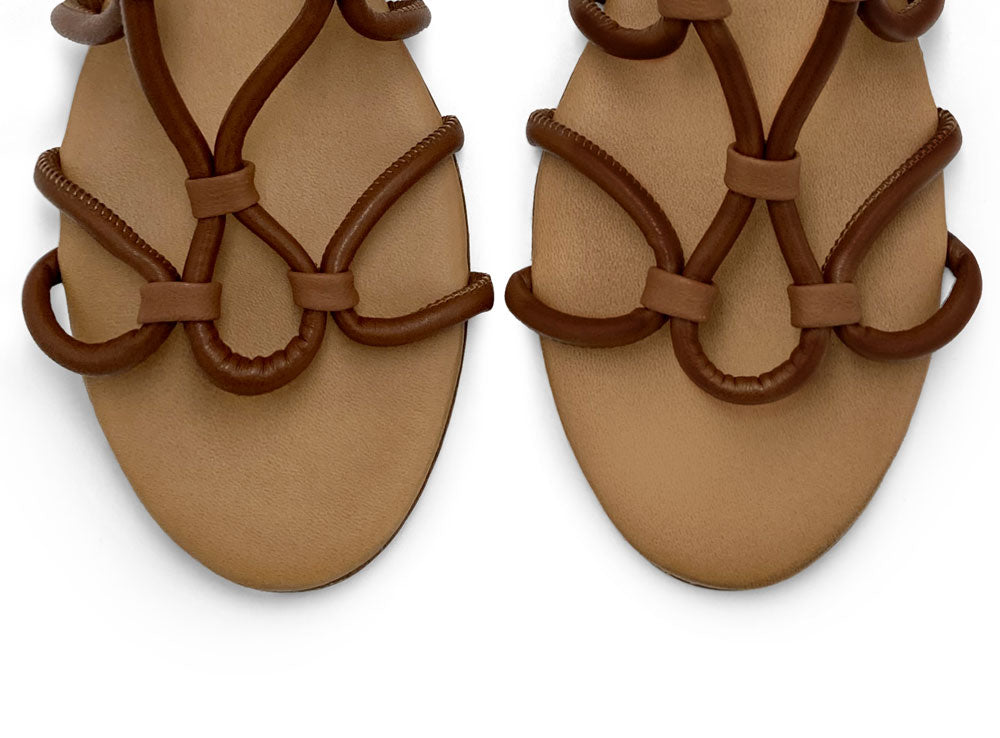 Römersandalen aus braunem Leder