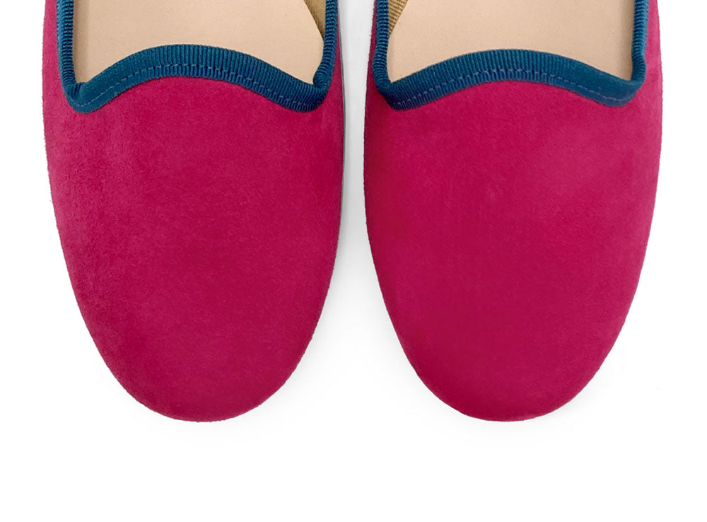 Slippers donna in camoscio prugna