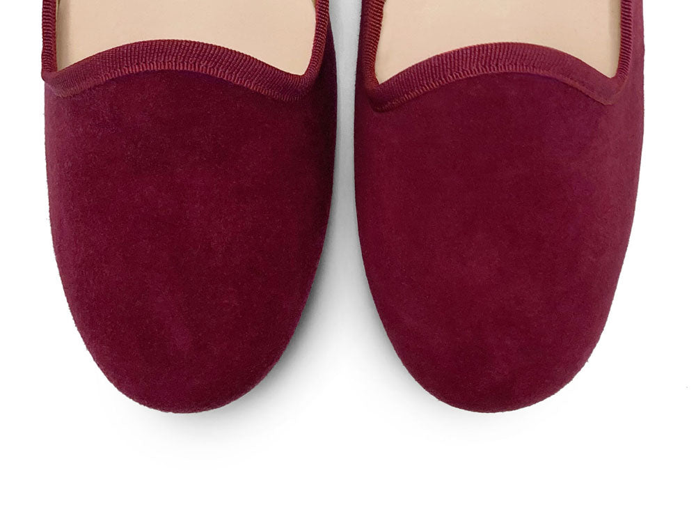 Slippers donna in camoscio bordeaux