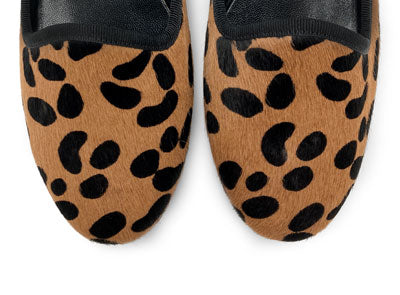 Slippers donna maculate in cavallino marrone