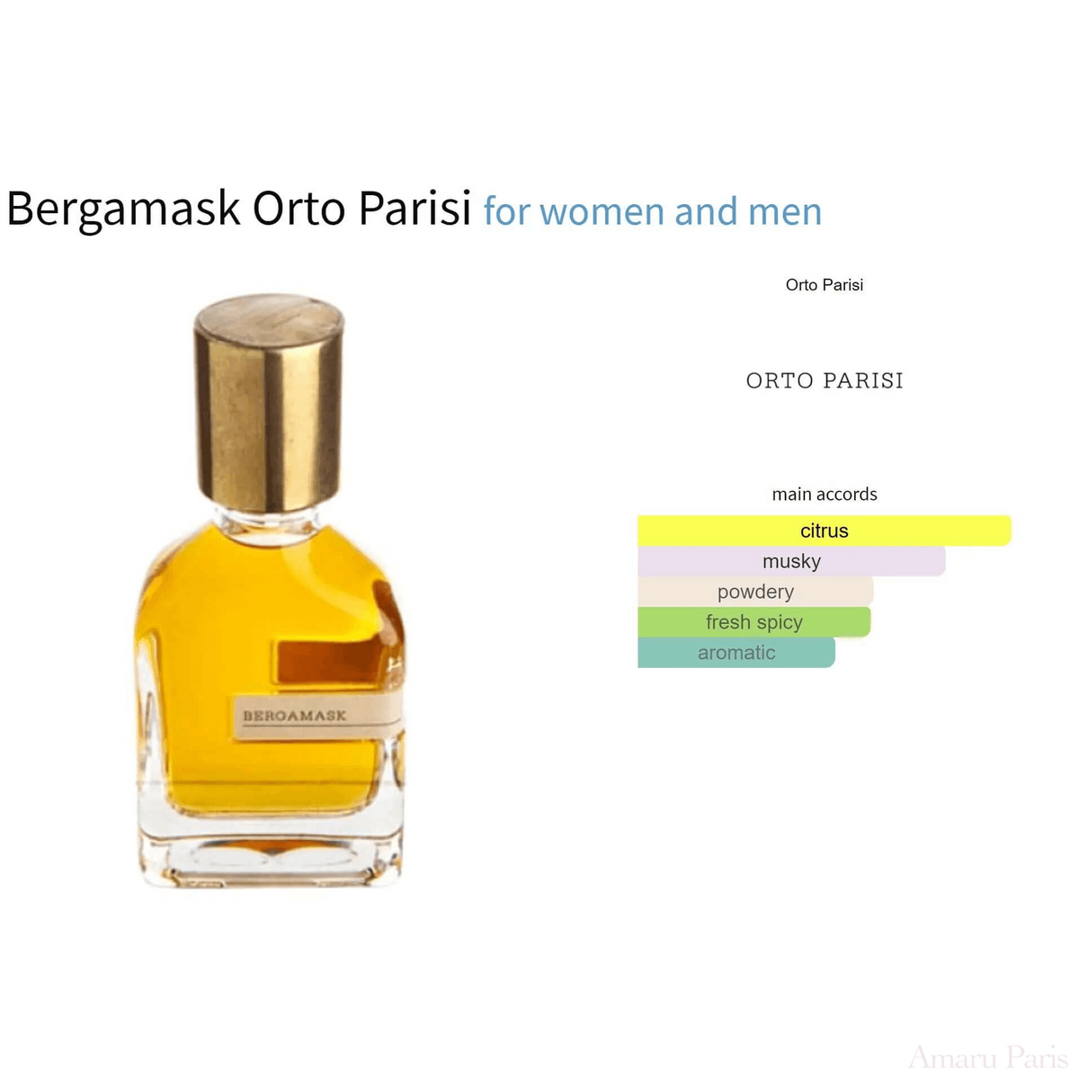 Bergamask Orto Parisi for women and men Decant Fragrance Samples - ParfumAmaruParis