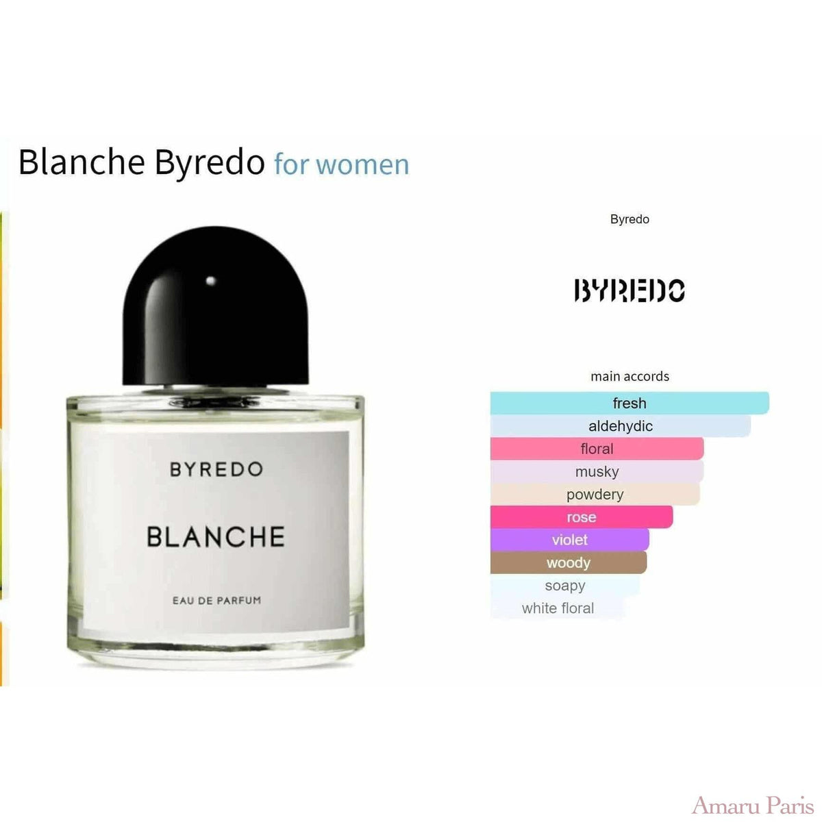 Blanche Byredo for women Decant Fragrance Samples - ParfumAmaruParis