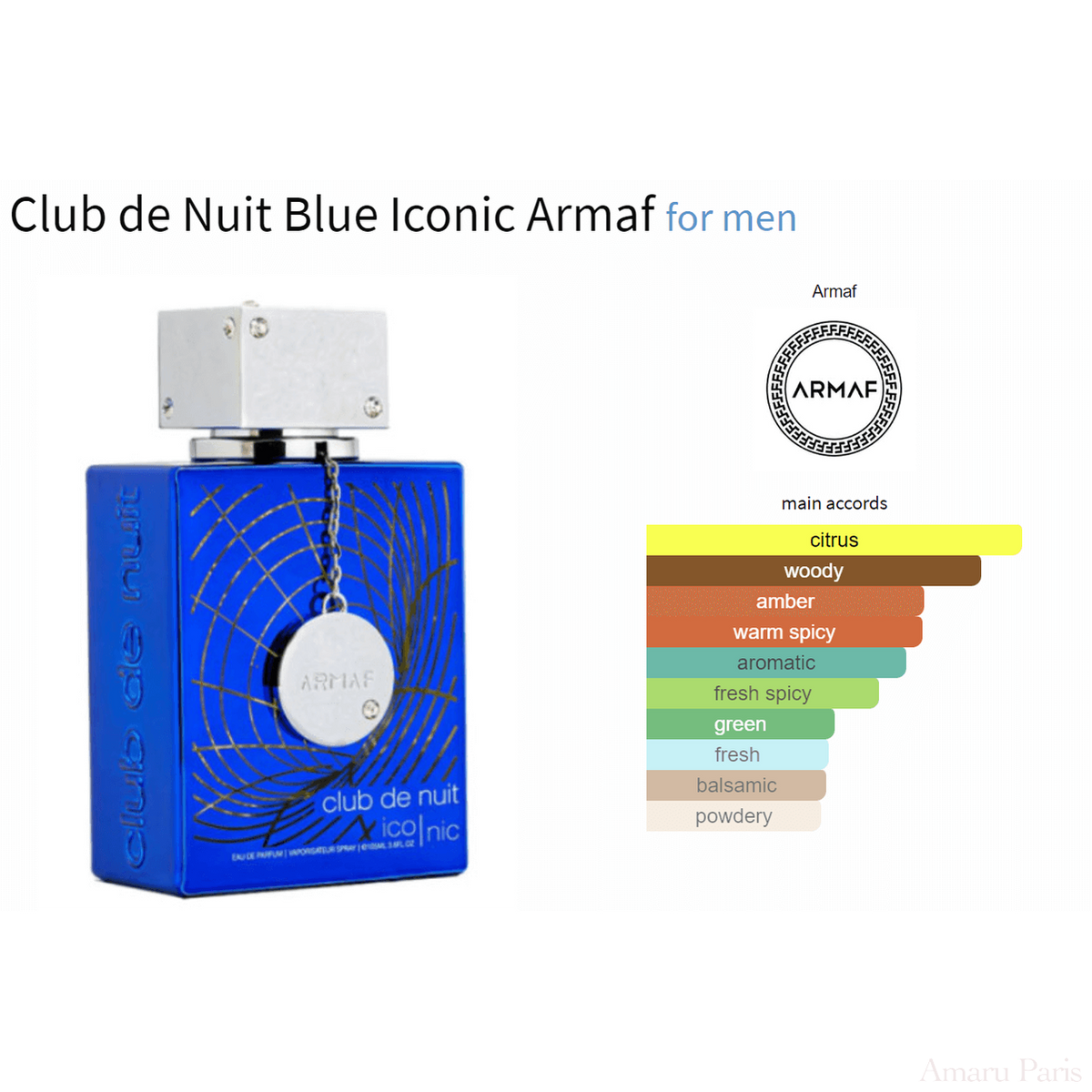 Club de Nuit Blue Iconic Armaf for men Decant Fragrance Samples - ParfumAmaruParis