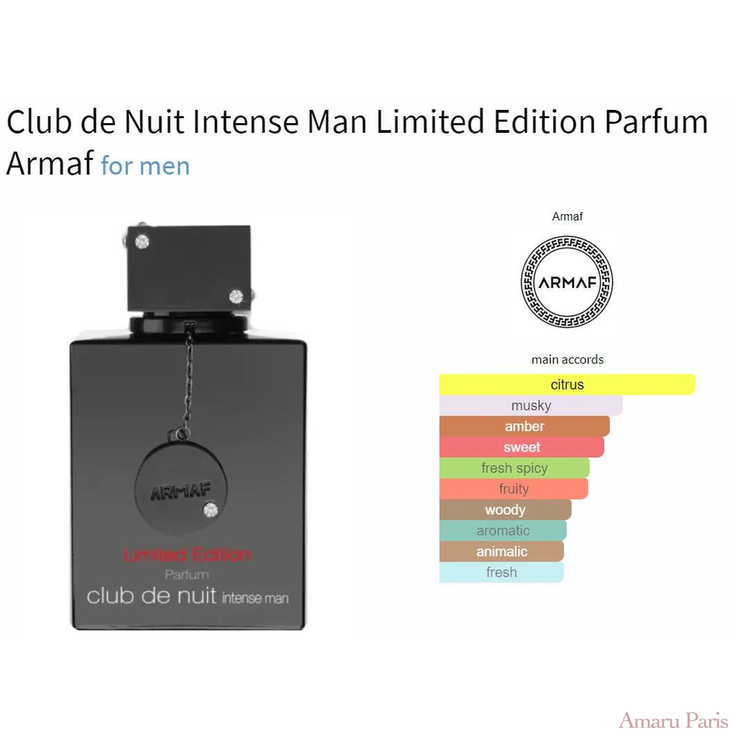 Club de Nuit Intense Man Limited Edition Parfum Armaf for men Decant Fragrance Samples - ParfumAmaruParis