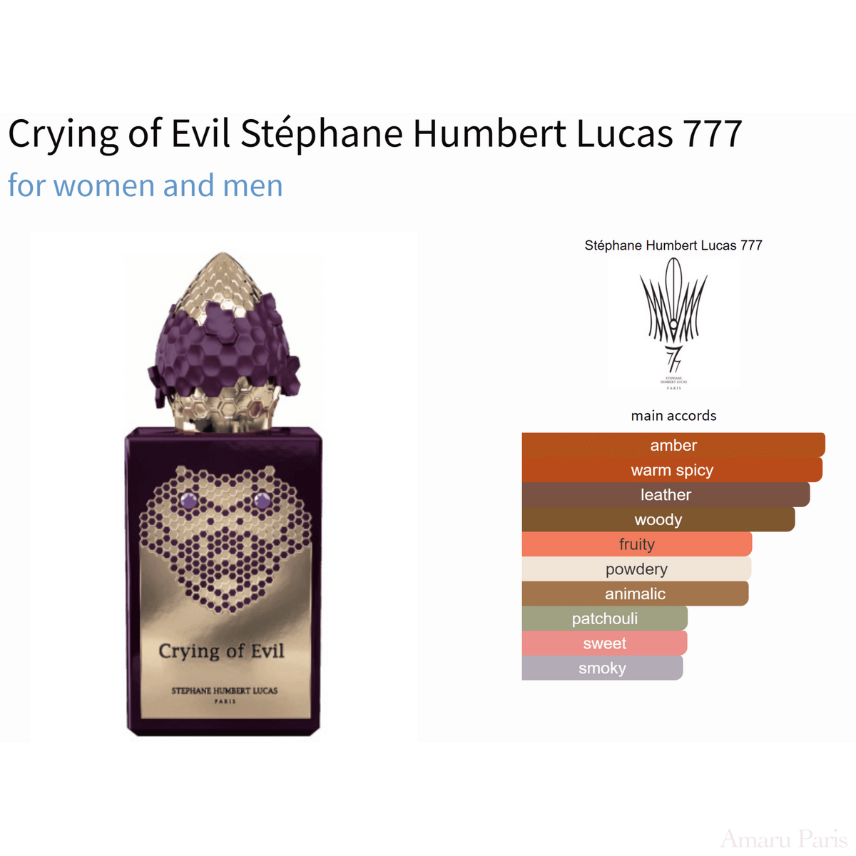 Crying of Evil Stéphane Humbert Lucas 777 for women and men - ParfumAmaruParis