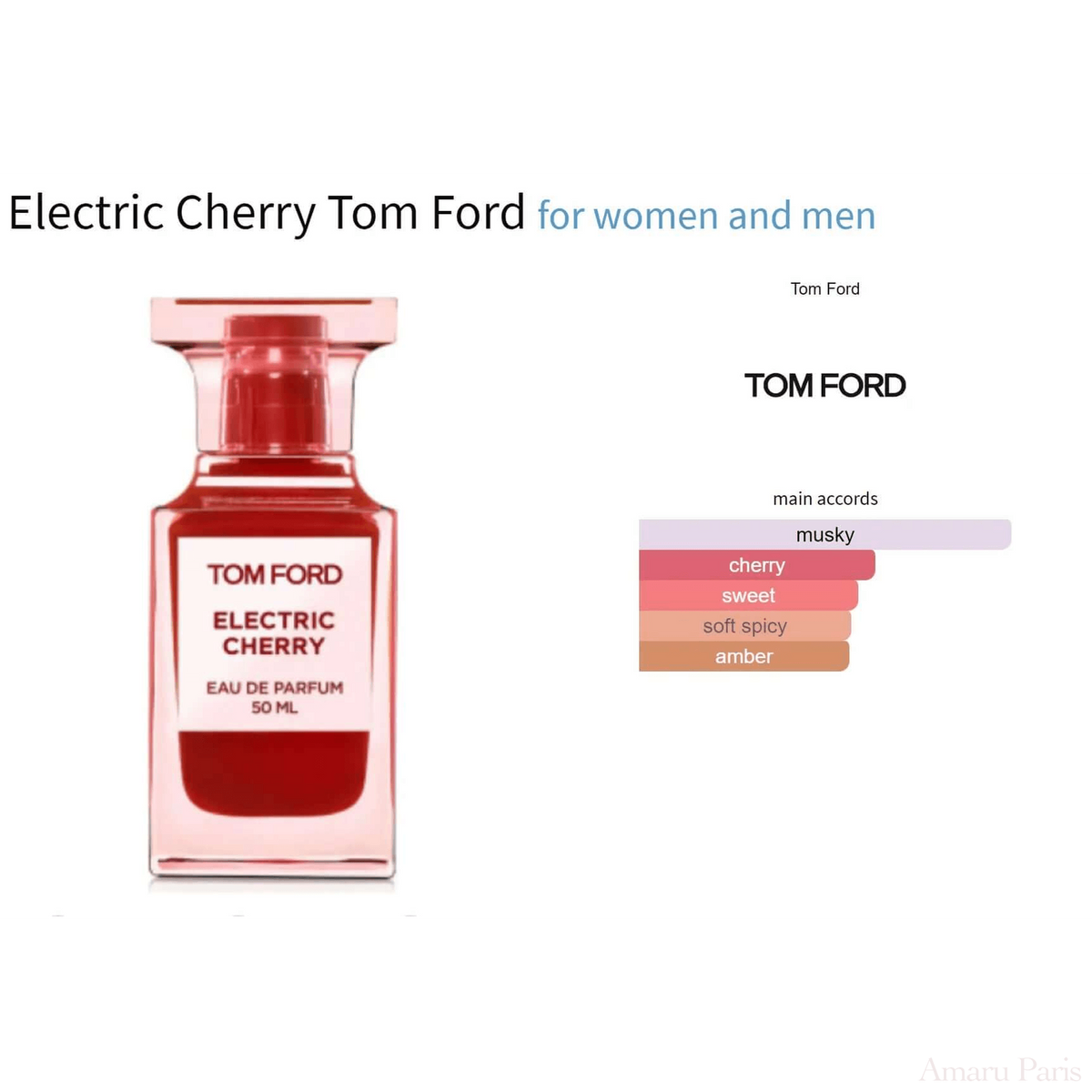 Electric Cherry Tom Ford for women and men Decant Fragrance Samples - ParfumAmaruParis