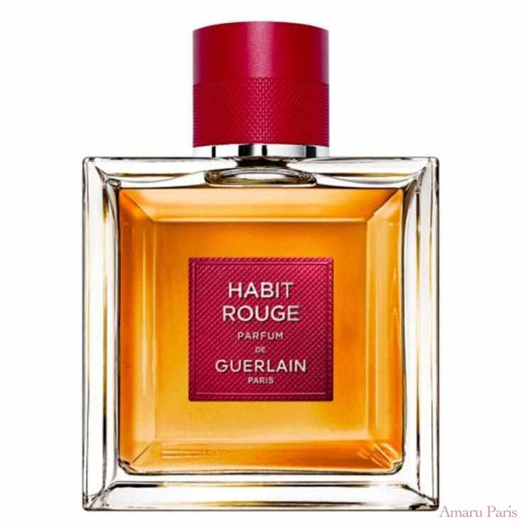 Habit Rouge Parfum de Guerlain – flacon original et fiole décant Amaru Paris