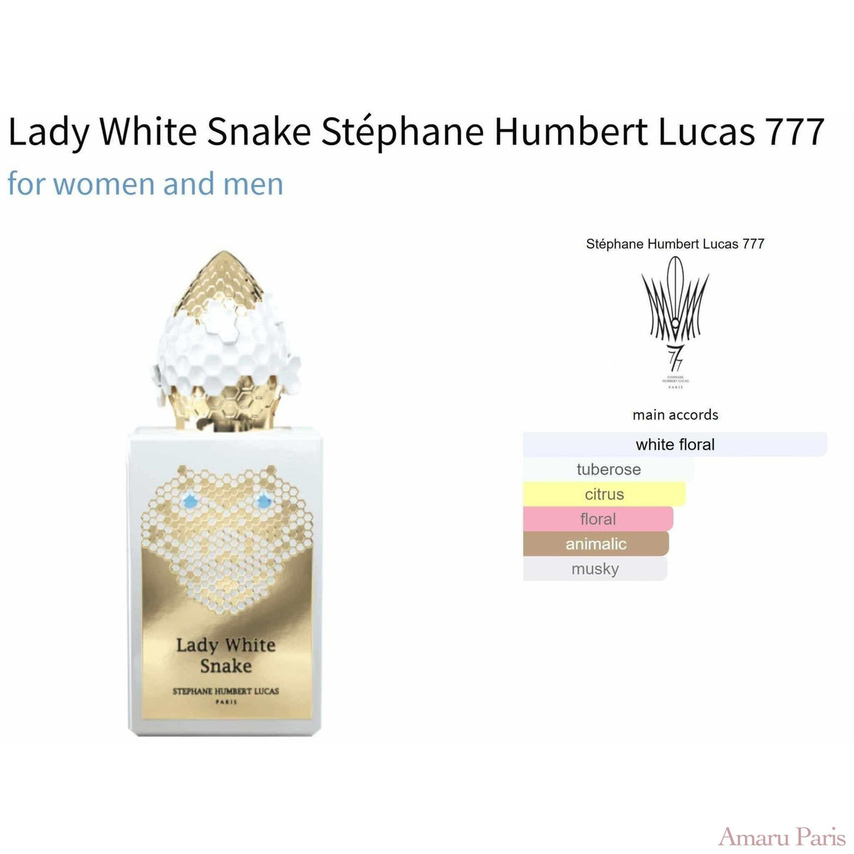 Lady White Snake Stéphane Humbert Lucas 777 for women and men - ParfumAmaruParis