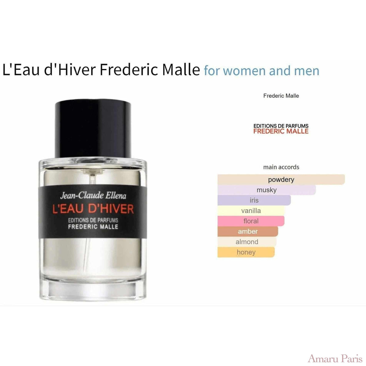 L'Eau d'Hiver Frederic Malle for women and men Sample Fragrance Decant Fragrance Samples - ParfumAmaruParis