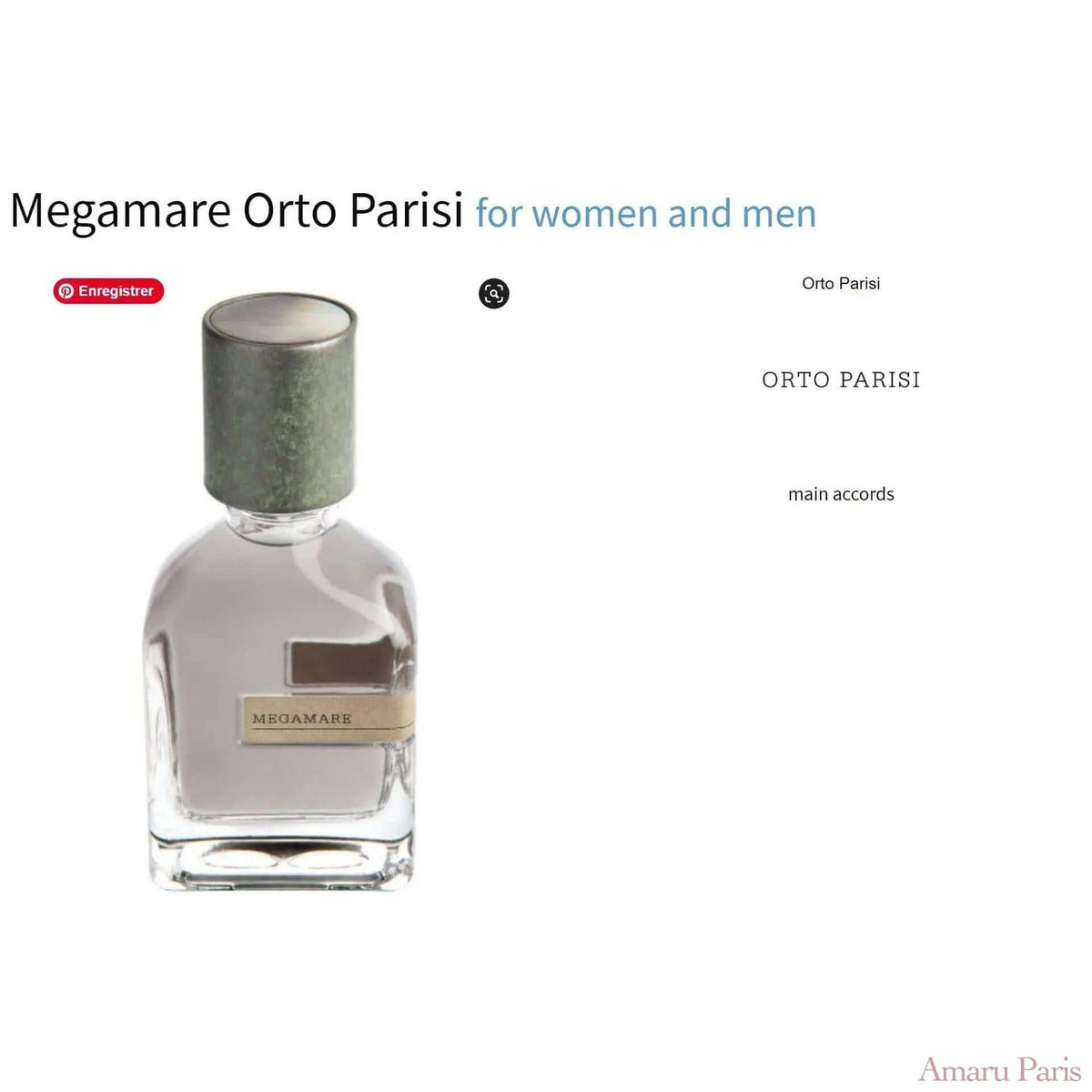 Megamare Orto Parisi for women and men Decant Fragrance Samples - ParfumAmaruParis