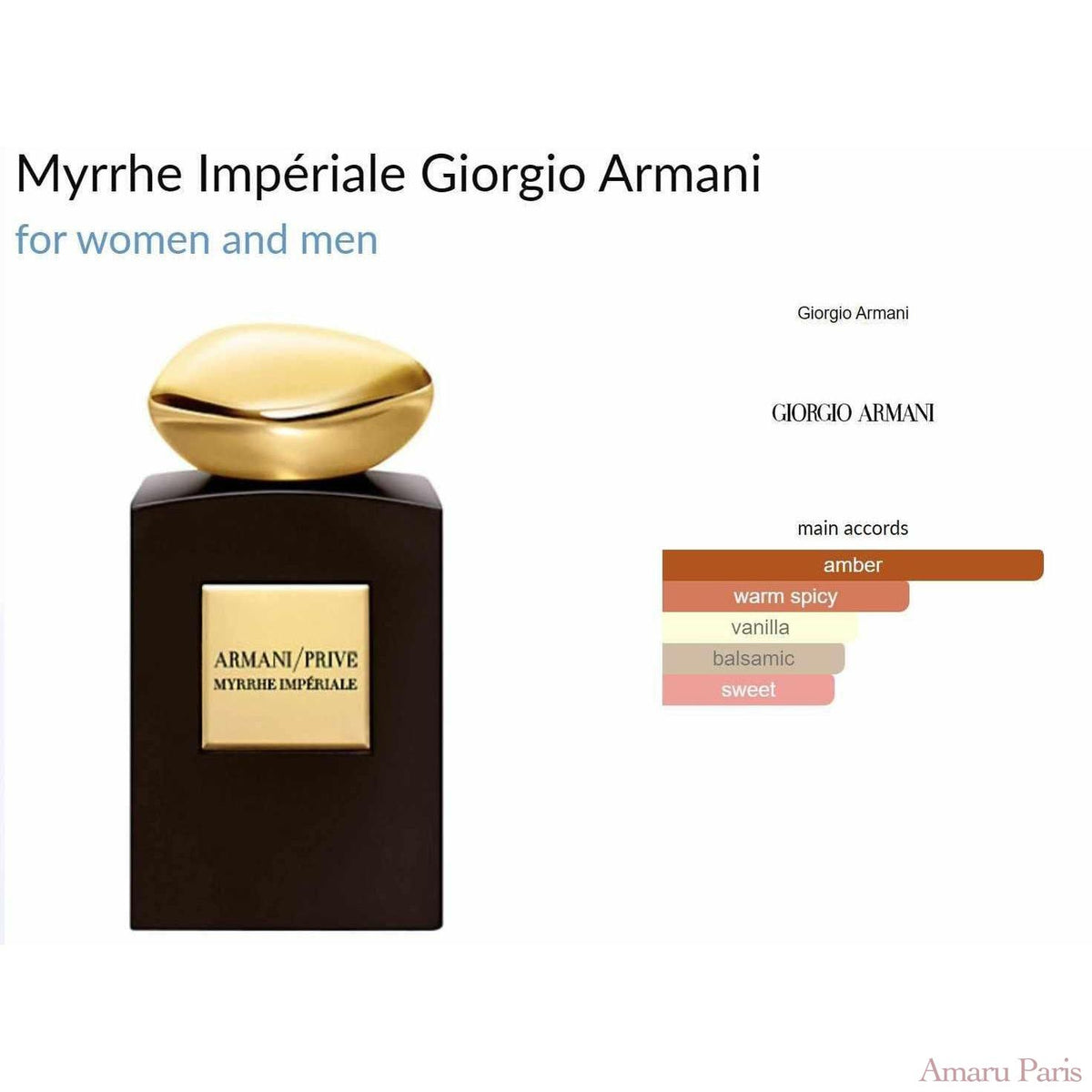 Myrrhe Impériale Giorgio Armani for women and men - ParfumAmaruParis