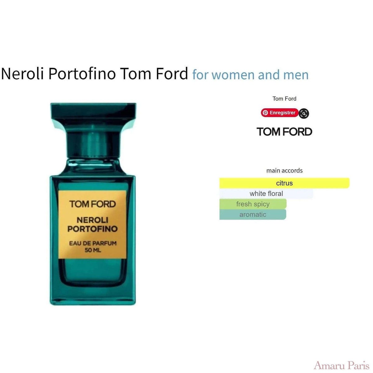 Neroli Portofino Tom Ford for women and men Decant Fragrance Samples - ParfumAmaruParis