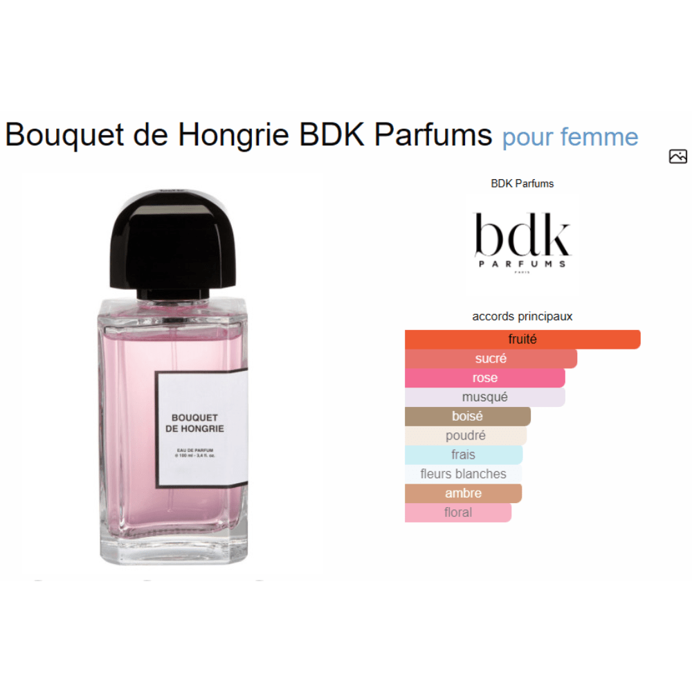 Parfum Bouquet de Hongrie BDK Parfums pour femme - ParfumAmaruParis