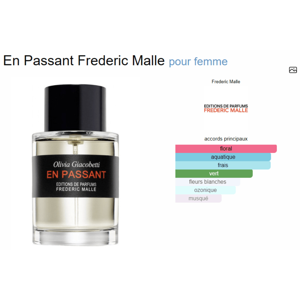 Parfum En Passant Frederic Malle pour femme - ParfumAmaruParis