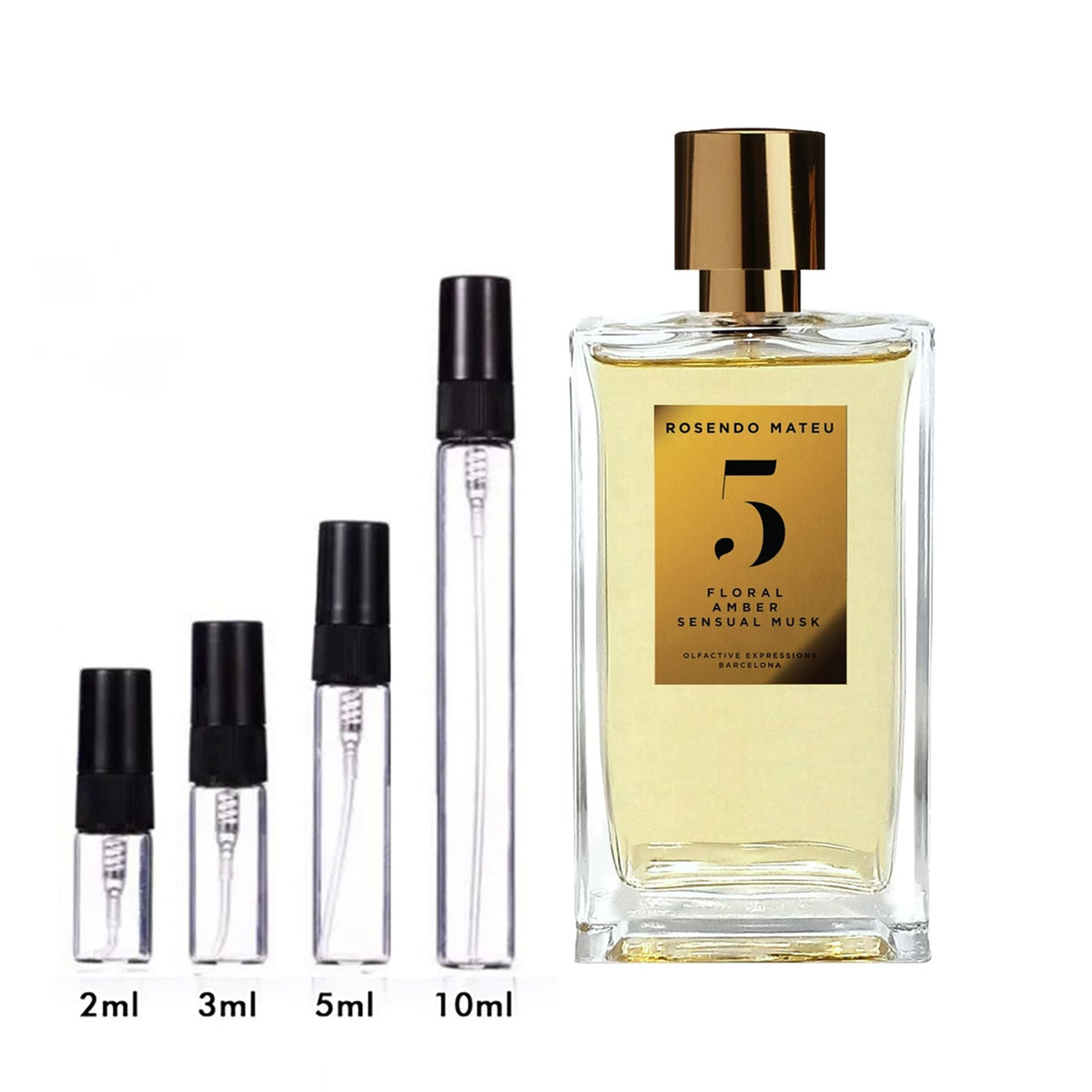 Nº 5 Floral, Amber, Sensual Musk Rosendo Mateu – échantillon et décant de parfum, vue 2