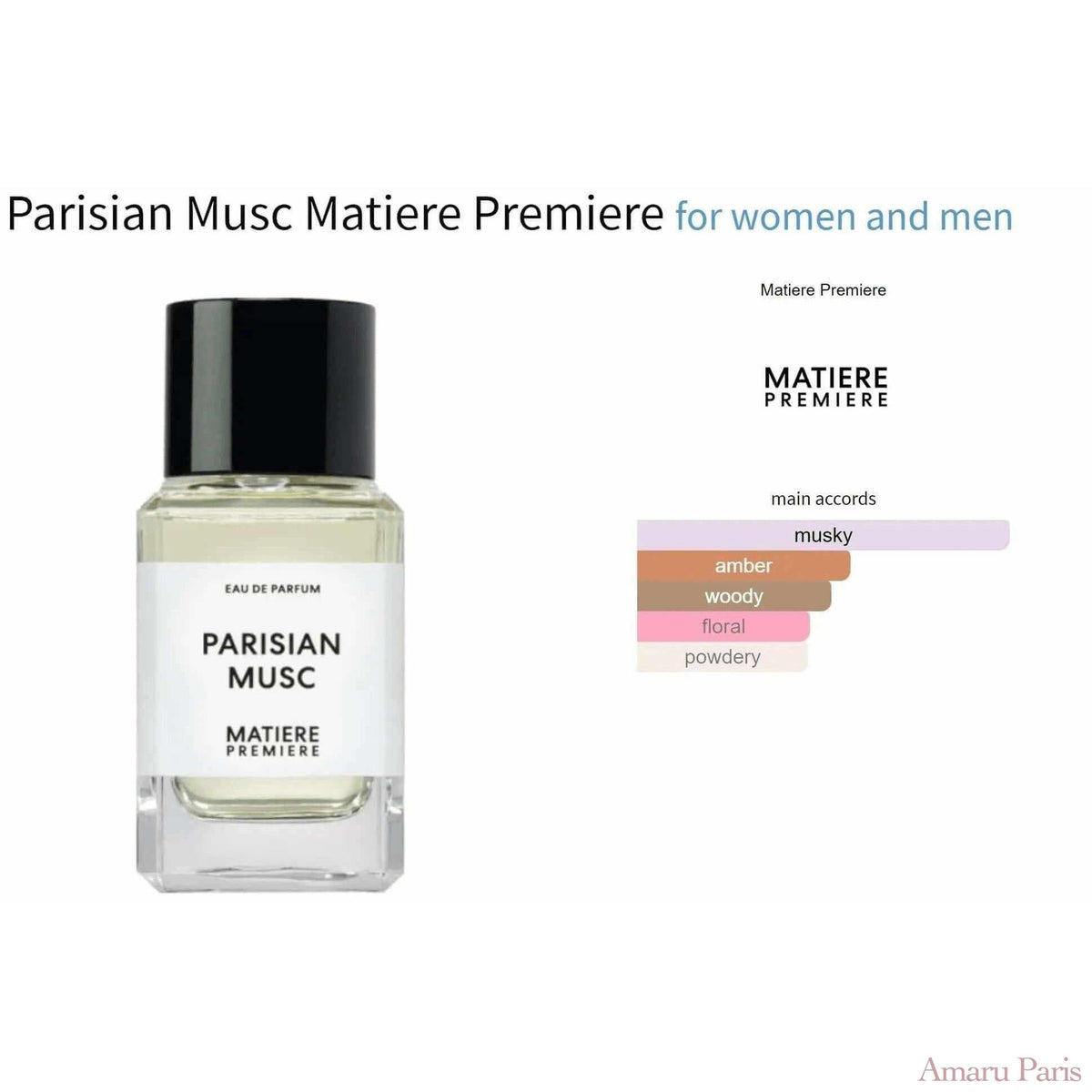 Parisian Musc Matiere Premiere for women and men Decant Fragrance Samples - ParfumAmaruParis