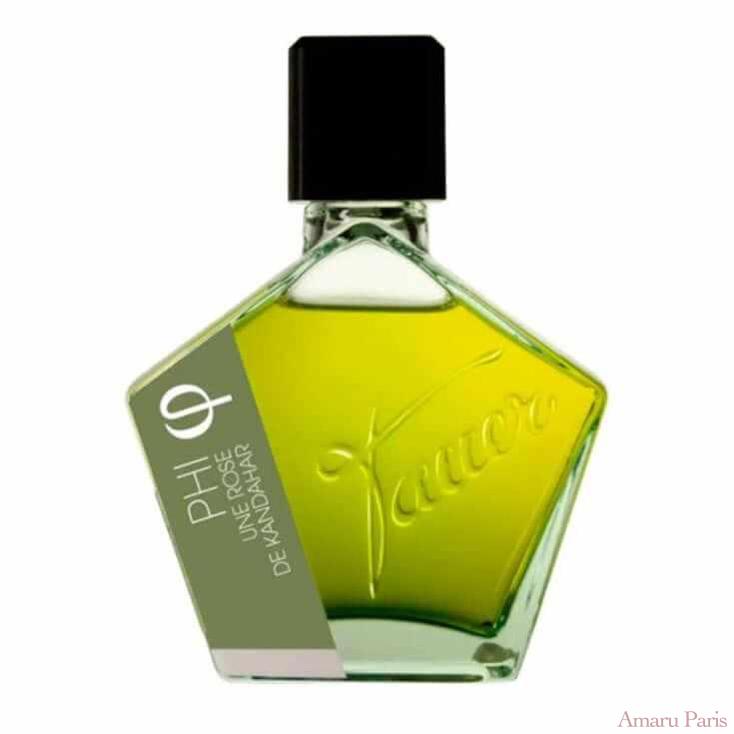 PHI Une Rose de Kandahar de Tauer Perfumes – flacon original et fiole décant Amaru Paris