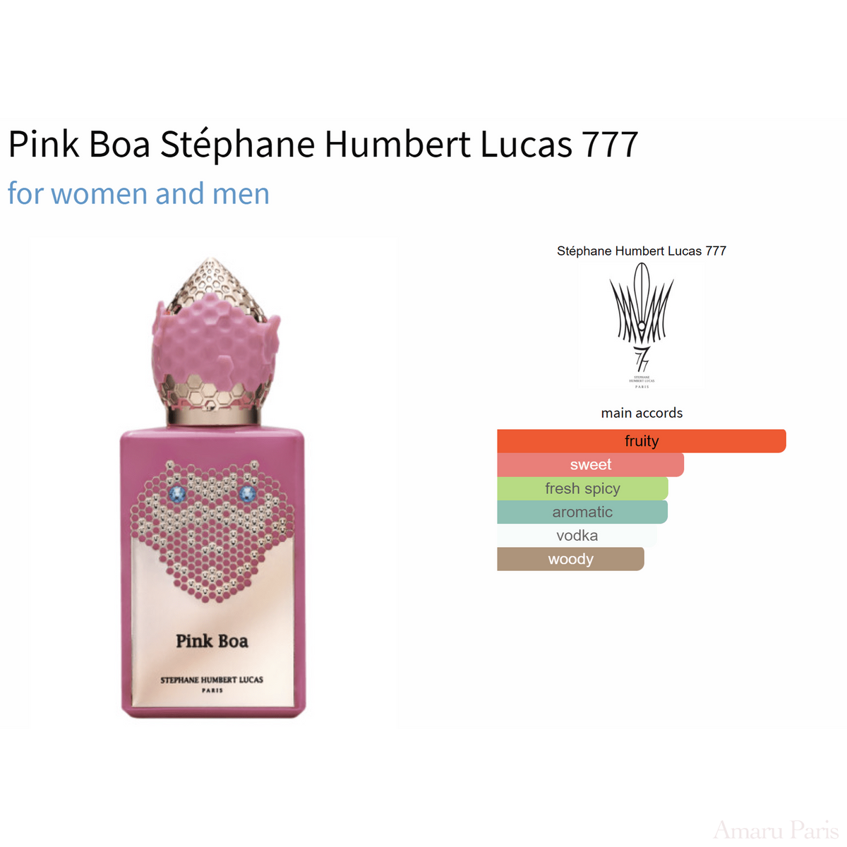 Pink Boa Stéphane Humbert Lucas 777 for women and men - ParfumAmaruParis