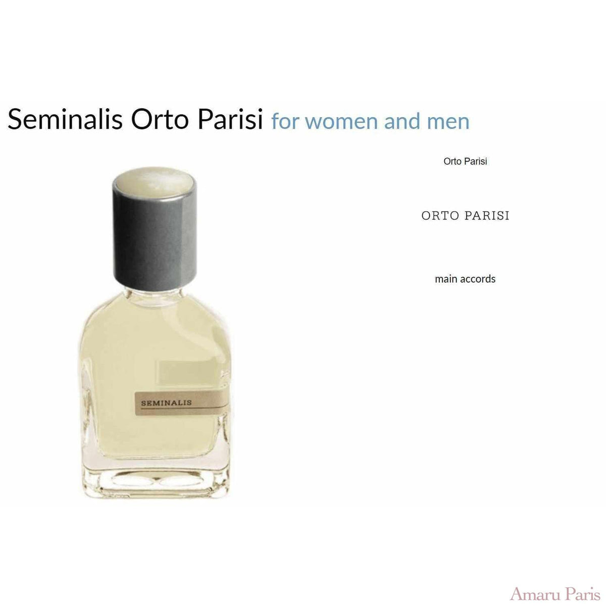 Seminalis Orto Parisi for women and men - ParfumAmaruParis