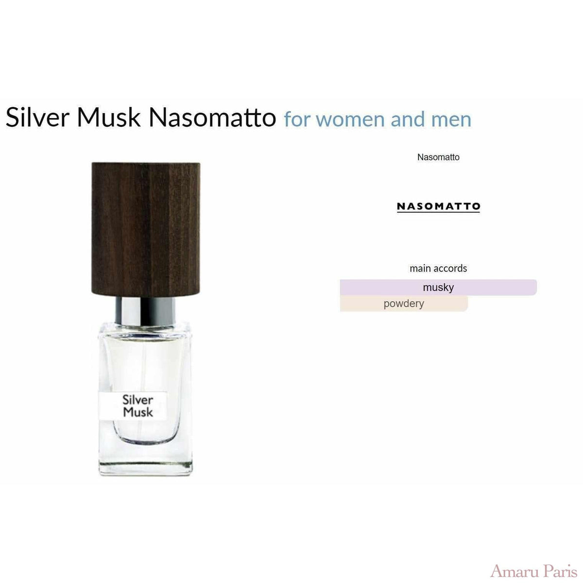 Silver Musk Nasomatto for women and men - ParfumAmaruParis