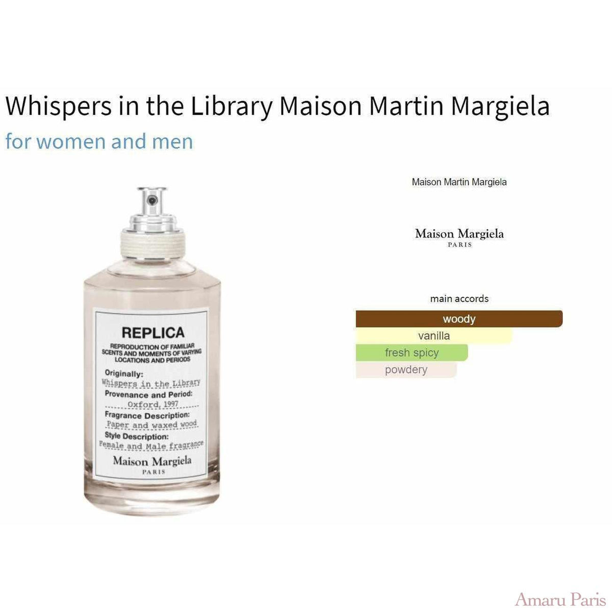 Whispers in the Library Maison Martin Margiela for women and men Decant Fragrance Samples - ParfumAmaruParis