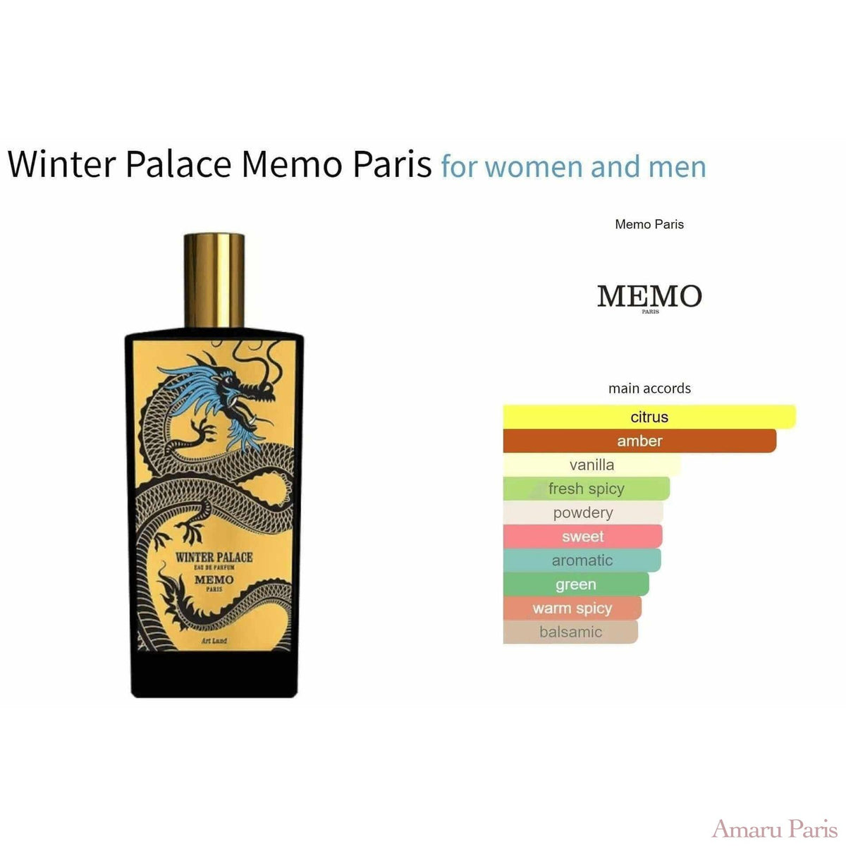Winter Palace Memo Paris for women and men Decant Fragrance Samples - ParfumAmaruParis