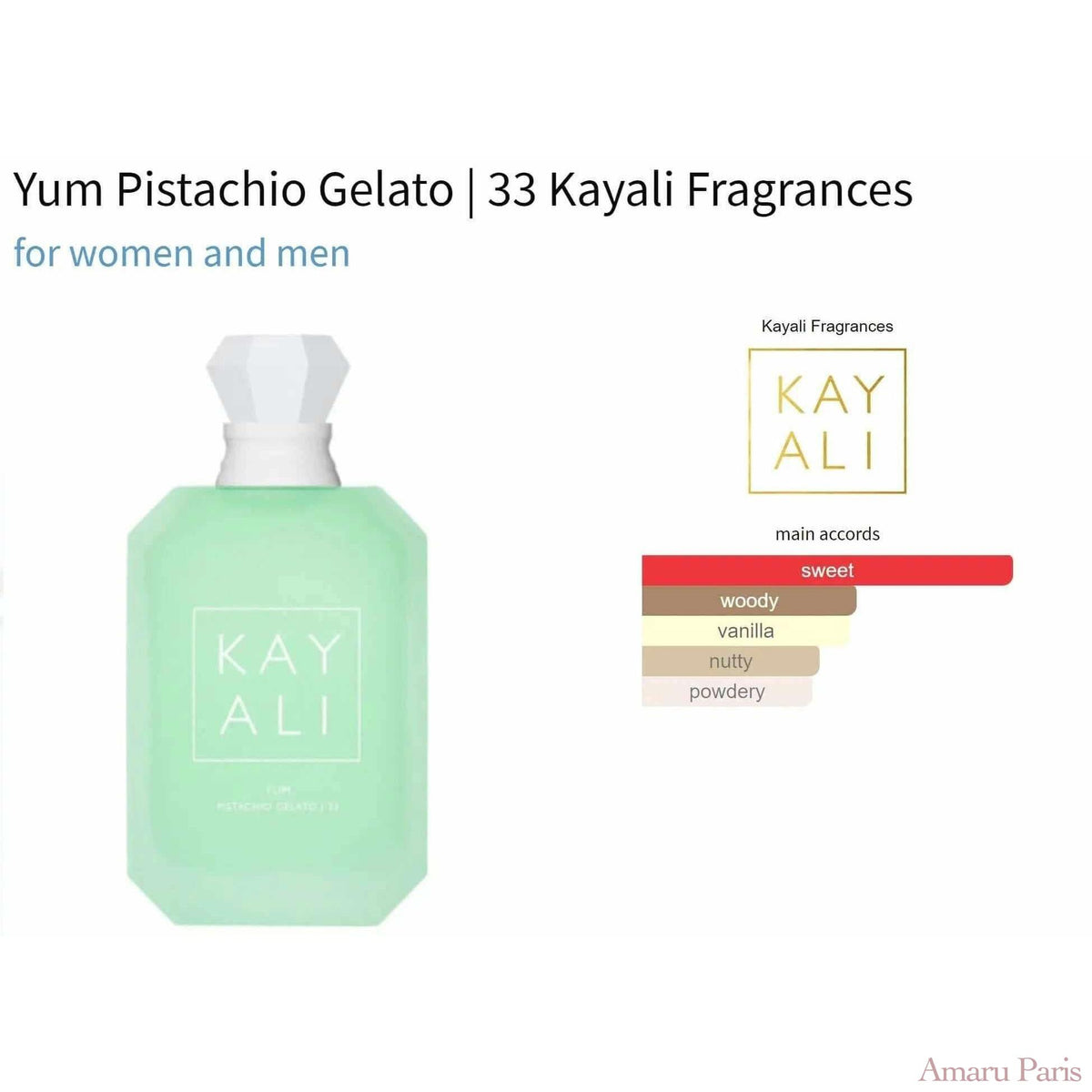 Yum Pistachio Gelato | 33 Kayali Fragrances for women and men Decant Fragrance Samples - ParfumAmaruParis